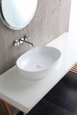 Раковина-чаша Azzurra Elegance Circle 60 ELLA060400C0BI/(ECI60 bi*0) белая овальная