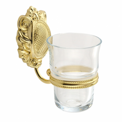 MIGLIORE Cleopatra 16677 стакан настенный, золото/прозрачное стекло