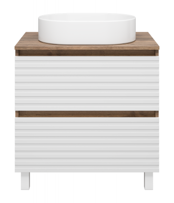 Тумба напольная Brevita Dakota 700x480x620 белый, темное дерево (DAK-07070-19/01-2Я) с раковиной
