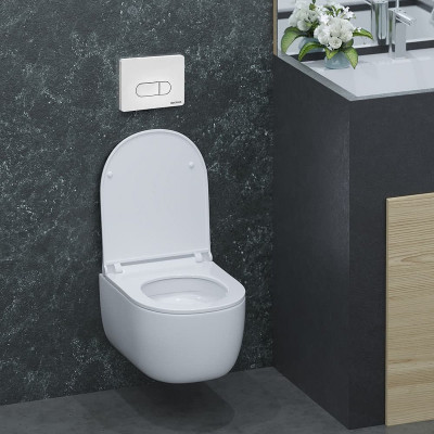 Клавиша смыва Berges Novum D4 040034 Soft Touch белая ABS-пластик