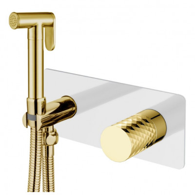 Гигиенический душ Boheme Stick 127-WG со смесителем, золото/белый