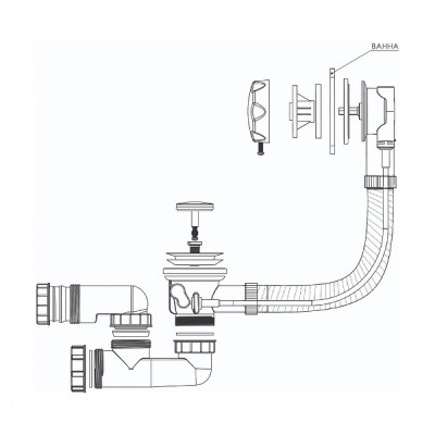 Слив-перелив Bettoserb 125316 полуавтомат серебристый