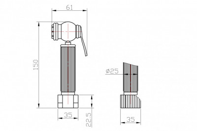 Zorg Antic AZR 3 LB SL душевой комплект для биде, матовое серебро
