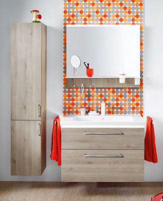 Тумба с раковиной Burgbad Eqio 93 SEYQ093F2632C001*1 подвесная фланелевый дуб