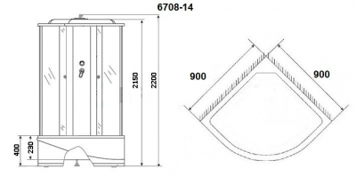 Душевая кабина Niagara Classic NG-6708-14 90x90х215 см высокий поддон