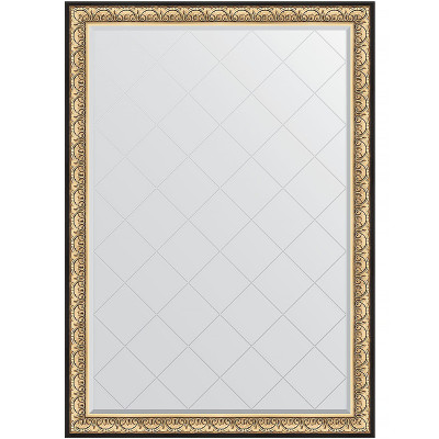 Зеркало настенное Evoform ExclusiveG 190х135 BY 4509 с гравировкой в багетной раме Барокко золото 106 мм