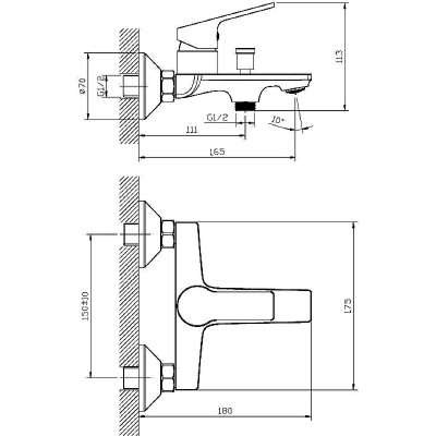 Смеситель для ванны ESKO Saint-Petersburg SPb 54 хром