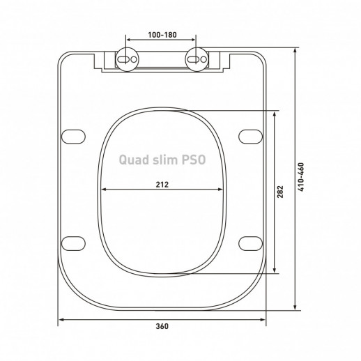 Сиденье BERGES Quad slim PSO, полипропилен, микролифт, быстросъёмное, белое