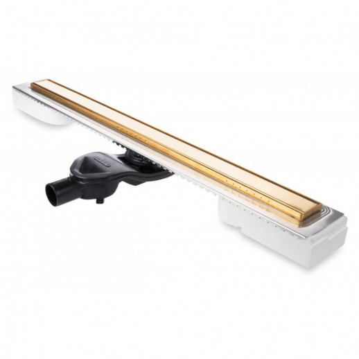 Желоб BERGES водосток В1 Keramik 900, золото глянец, S-сифон D50 H60 боковой