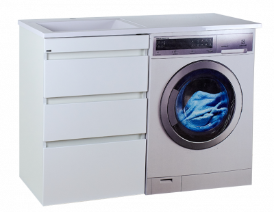 Тумба под раковину Misty Фостер - 55 с 3 ящ. напольная под стиральную машину (Э-Фос01055-01Н3Я)