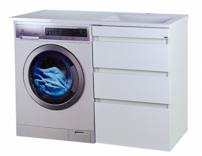 Тумба под раковину Misty Фостер - 55 с 3 ящ. напольная под стиральную машину (Э-Фос01055-01Н3Я)