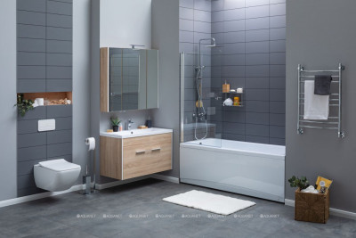 Акриловая ванна Aquanet Bright 165x70 с каркасом пристенная прямоугольная (00230255)