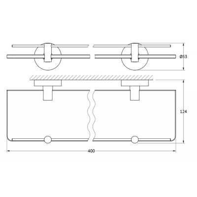 Artwelle Harmonie HAR 034 полка стеклянная 40 см, хром