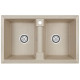 Кухонная мойка кварц Paulmark Zwilling PM238150-BE бежевая прямоугольная 2 чаши  (PM238150-BE)