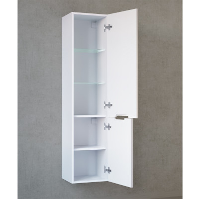 Шкаф пенал в ванную Jorno Modul 35 R Mоl.04.150/P/W подвесной белый глянец