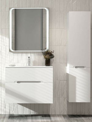 Шкаф пенал в ванную Jorno Modul 35 R Mоl.04.150/P/W подвесной белый глянец