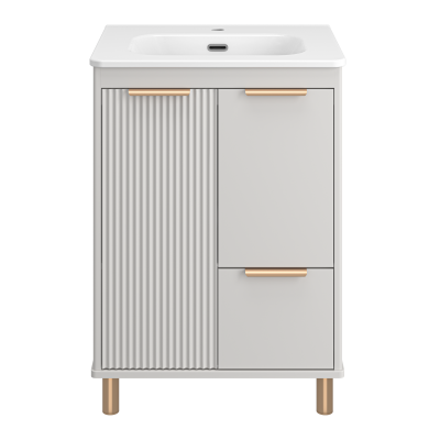 Тумба напольная Brevita Risacca Crema 60 серая (RIS-06060-0342Я) с раковиной