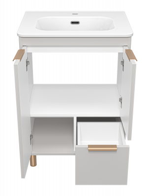 Тумба напольная Brevita Risacca Crema 60 серая (RIS-06060-0342Я) с раковиной