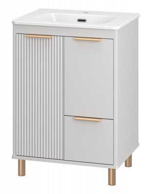 Тумба напольная Brevita Risacca Crema 60 серая (RIS-06060-0342Я) с раковиной