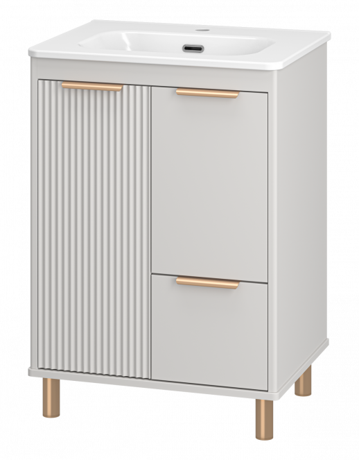 Тумба напольная Brevita Risacca Crema 60 серая (RIS-06060-0342Я) с раковиной