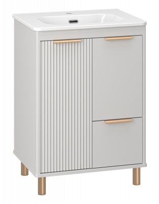 Тумба напольная Brevita Risacca Crema 60 серая (RIS-06060-0342Я) с раковиной