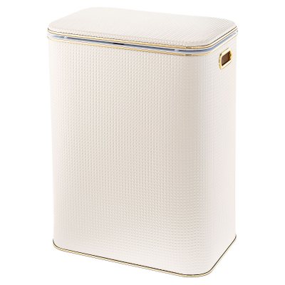 Geralis NRWH-S Ромб корзина для белья белая, кант золото, большая