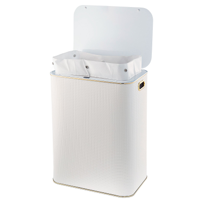 Geralis NRWH-S Ромб корзина для белья белая, кант золото, большая