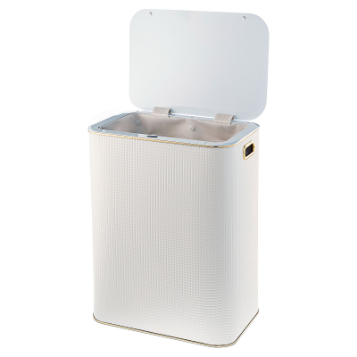 Geralis NRWH-S Ромб корзина для белья белая, кант золото, большая