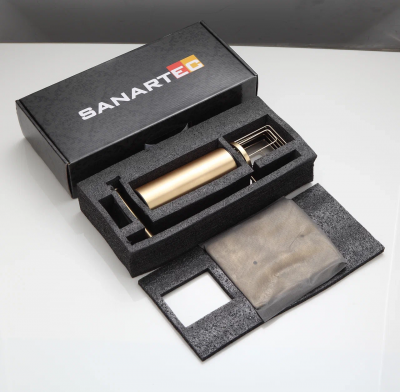 Напольная стойка с держателями для ершика, бумаги и освежителя Sanartec 100813GoM, матовое золото