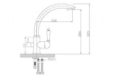 Zorg Sanitary ZR 314 YF-33 NIСKEL смеситель для кухни под фильтр, никель