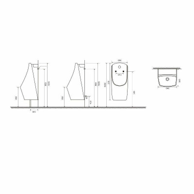 Писсуар SantiLine SL-6004MB настенный с сенсорным смывом, черный матовый