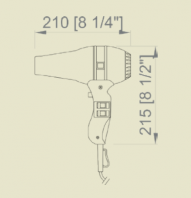 Фен для волос NOFER HOTELline 02013 1800 W, сталь/черный