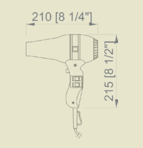 Фен для волос NOFER HOTELline 02013 1800 W, сталь/черный