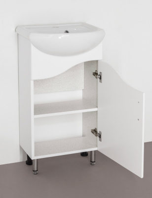 Тумба Style Line Эко Волна №2 45 (ЛС-00000094) с раковиной, белая 