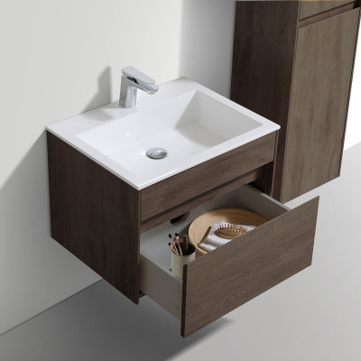 Тумба под раковину Vincea Chiara 600 подвесная 1 ящик soft-close, R.Oak VMC-2C600RO