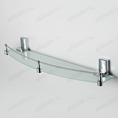 WasserKRAFT Leine K-5044 полка стеклянная с бортом, хром