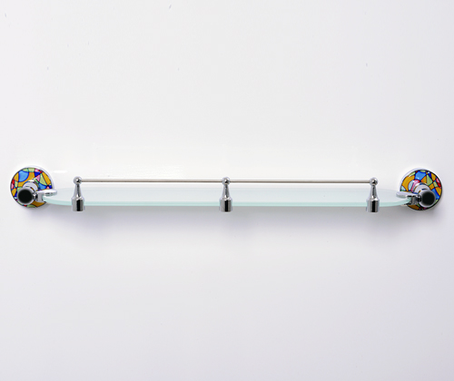 WasserKRAFT Diemel K-2244 полка с бортиком, матовое стекло/хром