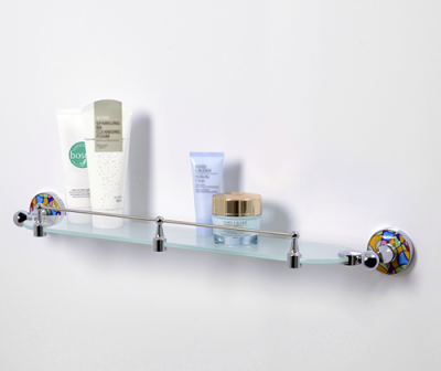 WasserKRAFT Diemel K-2244 полка с бортиком, матовое стекло/хром