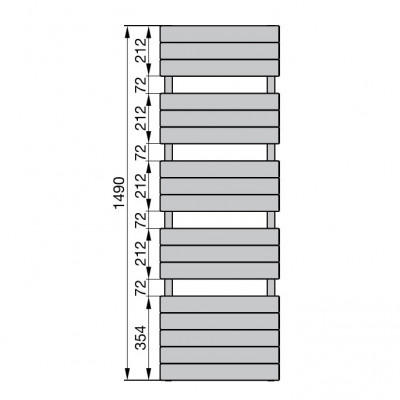 Zehnder Noumea NOU-150-060 полотенцесушитель водяной для ГВС, нержавеющая сталь, 149см x 60см