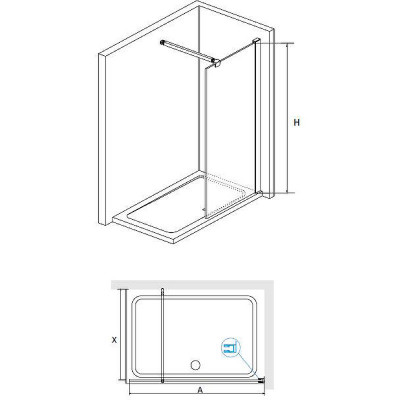 Душевая перегородка RGW Walk In WA-001 70 351000107-11 прозрачная профиль хром