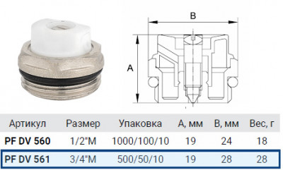 Кран Маевского ProFactor PF DV 561 ¾"