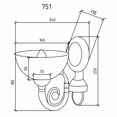 Бра для ванной Boheme 751 бронза