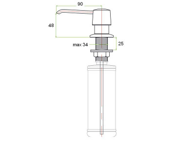 Zorg Inox ZR-20 CR дозатор жидкого мыла встраиваемый, хром