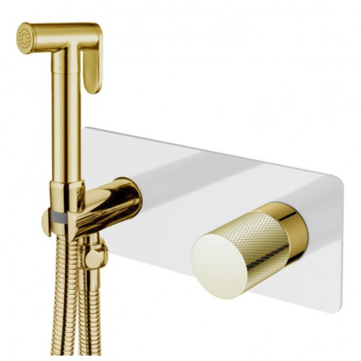 Гигиенический душ Boheme STICK 127-WG.2 со смесителем, золото/белый