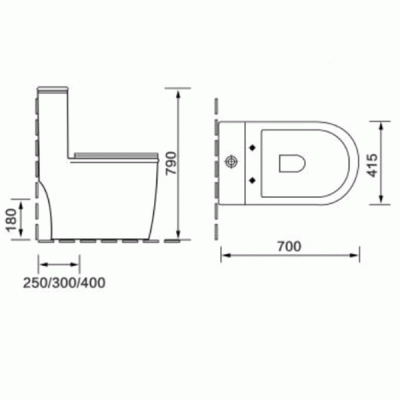 Унитаз компакт SantiLine SL-5019MB с сиденьем Микролифт Напольный