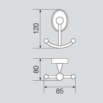 VERAGIO BONJOUR CROMO VR.BNR-7833.CR крючок двойной, хром