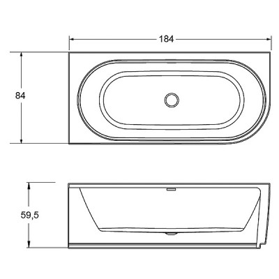 Ванна акриловая Riho Desire 184x84 B088001005 (BD0600500000000) L без гидромассажа овальная
