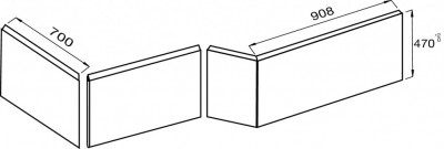 Монолитная алюминиевая фронтальная и боковая панель JACOB DELAFON BAIN-DOUCHE NEO (E6D135-00)