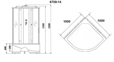 Душевая кабина Niagara Classic NG-6709-14 100x100х215 см высокий поддон