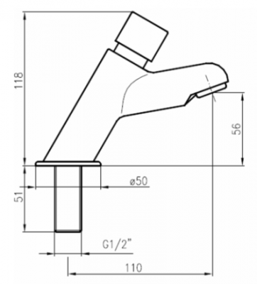 Смеситель для раковины Nofer 07003 с таймером, порционный хром